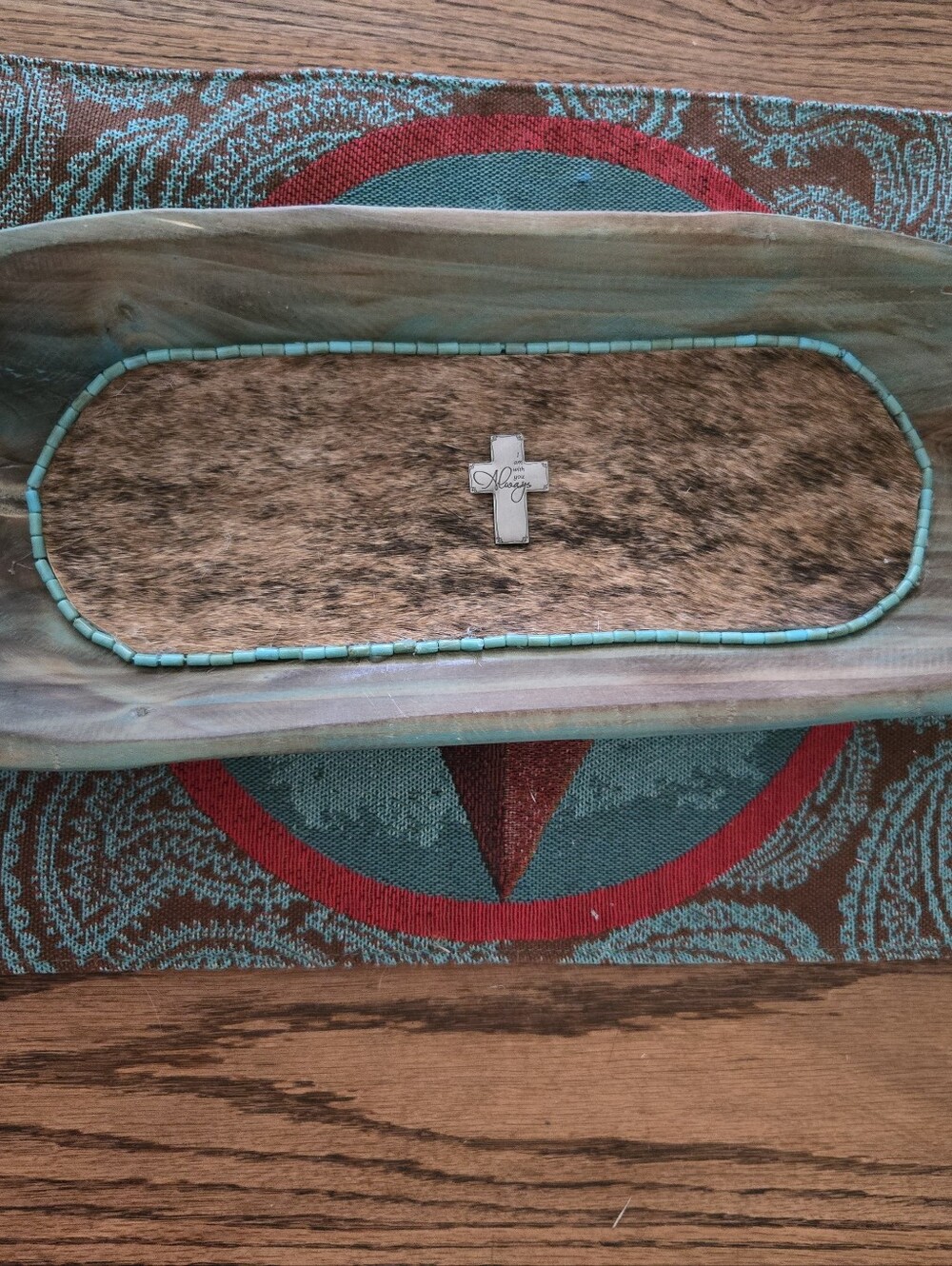 Turquoise Bead Cross Accent  - Unbranded